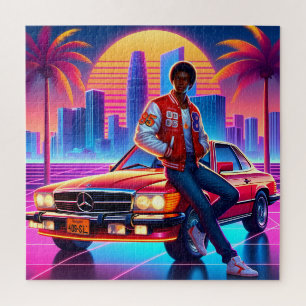 Retro-Strahlung: Neon Nostalgie Puzzle