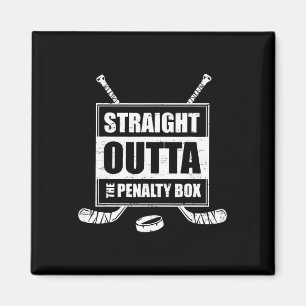 Retro Straight Outta The Strafbank Lustiger Hockey Magnet