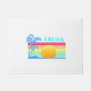 Retro Strand-Aruba-Sonnenuntergang Fußmatte
