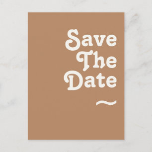 Retro Strand   Brown Save The Date Postkarte