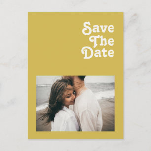 Retro Strand   Gold Foto Save-the-Date-Karte Einladungspostkarte