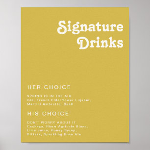 Retro Strand   Gold Signature Drinks Schild