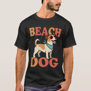 Retro-Strand-Hund-Sonnenbrille-Sommerferien T-Shirt