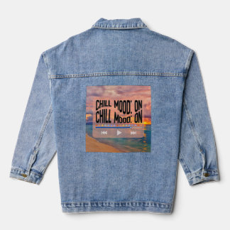 Retro-Strand-Kunst im Chill-Mood Jeansjacke
