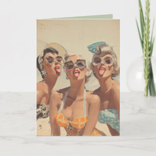 Retro-Strand-Pin-Up-Stimmung Karte