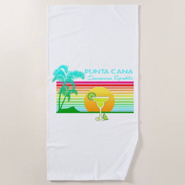 Retro Strand Punta Cana Margarita Strandtuch (Vorderseite)