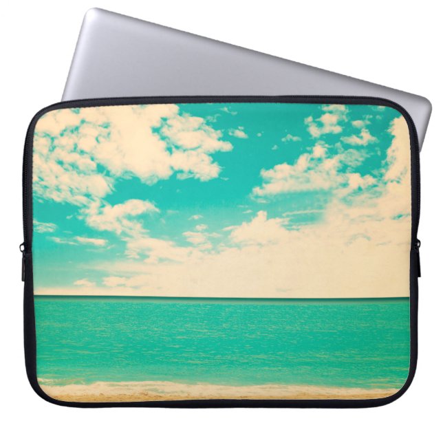 Retro Strand, Retro, Poster, Foto, Hintergrund Laptopschutzhülle (Vorderseite)