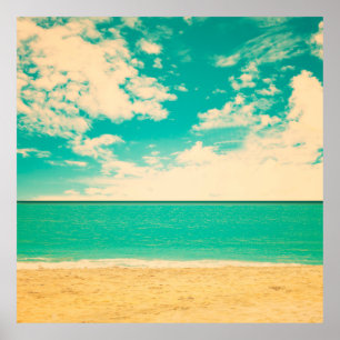 Retro Strand, Retro, Poster, Foto, Hintergrund Poster