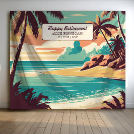 Retro-Strand-Ruhestandsfeier Foto Hintergrund Wandteppich