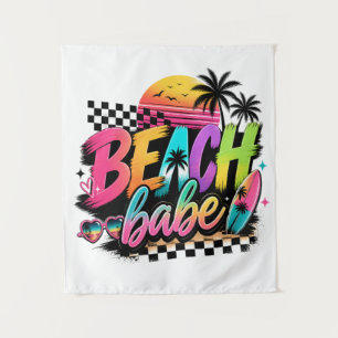 Retro-Strand-Schatz-Zitat Tropische Vibes Bunt Wandteppich