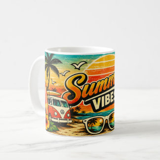 Retro-Strand-Sonnenuntergang im Sommer  Kaffeetasse