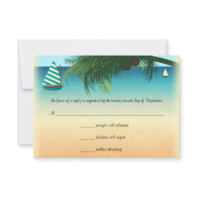 Retro-Strand-Szene Hochzeits-RSVP-Antwortkarte