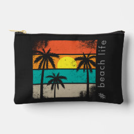 Retro-Strandleben, schwarze Silhouette Zubehörtasche
