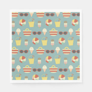 Retro-Strandparty-Sommer-Geburtstag Serviette