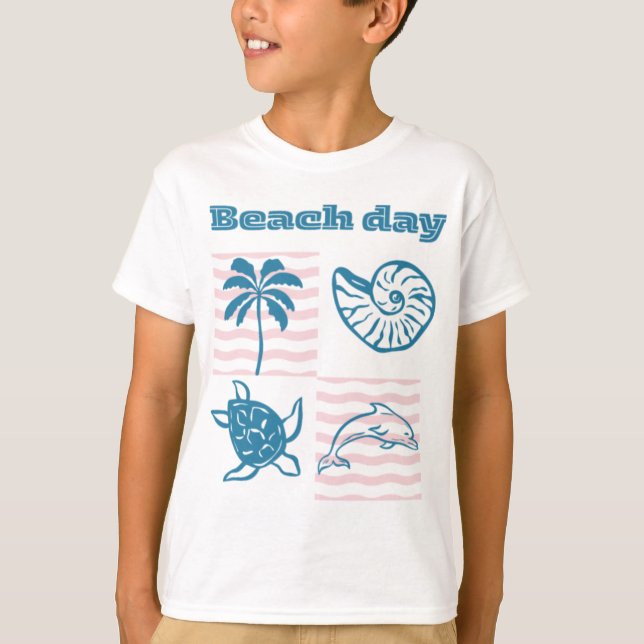 Retro-Strandtag Küste T-Shirt (Vorderseite)