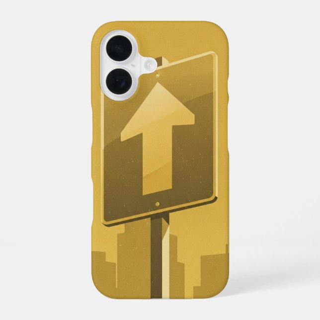 Retro-Straßenpfeil nach oben iPhone 16 Hülle (Rückseite)