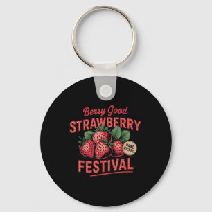 Retro Strawberry Festival A Berry Good Time Sommer Schlüsselanhänger