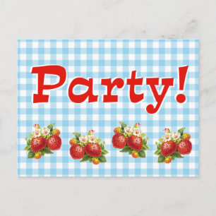 Retro Strawberry Postkarte