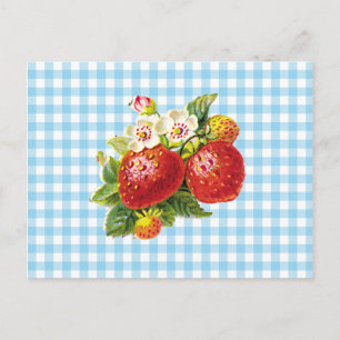 Retro Strawberry Postkarte