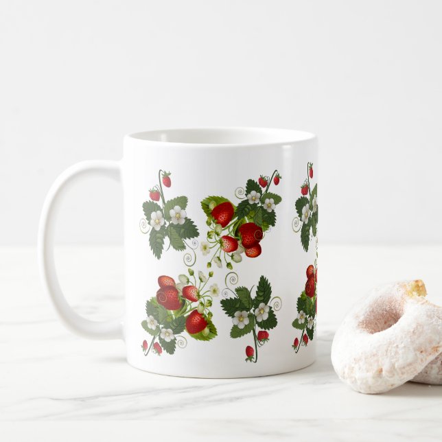 Retro Strawberry Tasse | Erdbeeren Kinderzimmer Ta (Mit Donut)