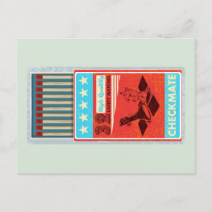 Retro-Streichholzschachtel Pop-Art Postkarte