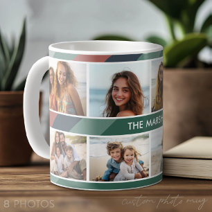 Retro-Streifen - 8-Foto-Collage Kaffeetasse