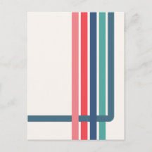 Retro-Streifen abstraktes Kunstpostkarte