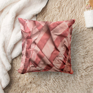 Retro-Streifen Boho Staubrose Rosé 3D-Look  Kissen