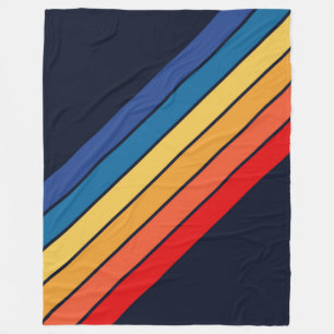 Retro-Streifen Farbige Gestreifte 70er 80er Design Fleecedecke