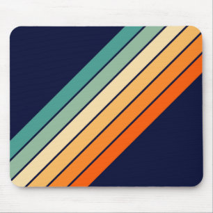 Retro-Streifen Farbige Gestreifte 70er 80er Design Mousepad