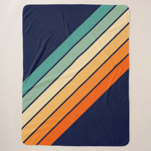 Retro-Streifen Farbige Gestreifte 70er 80er Design Sherpadecke