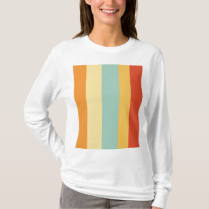 Retro-Streifen-Farbmuster T-Shirt