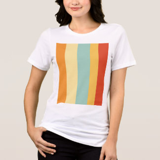 Retro-Streifen-Farbmuster Tri-Blend Shirt