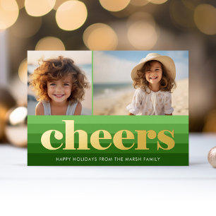 Retro Streifen - Green Chef 2 Foto Vintag Vibe Folien Feiertagskarte