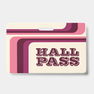 Retro-Streifen-Hall-Pass für Lehrer-Lanyard-Abzeic Ausweis