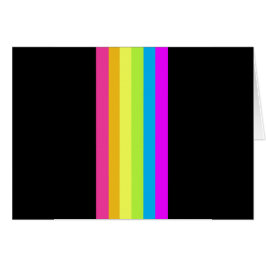 Retro Streifen Leere Karten (Schwarz & Neon Multi)