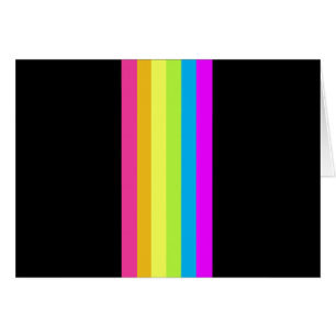 Retro Streifen Leere Karten (Schwarz & Neon Multi)