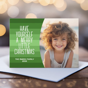 Retro Streifen mit geschliffenem Foto - Weihnachts Feiertagskarte