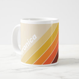 Retro Streifen mit Namen Jumbo-Tasse