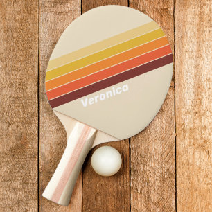 Retro-Streifen mit Namen Tischtennis Schläger