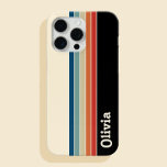 Retro-Streifen mit personalisiertem Namen Case-Mate iPhone 14 Hülle<br><div class="desc">Erstellen Sie Ihren eigenen personalisierten Namen iPhone Gehäuse mit Retro Streifen Muster Design.</div>