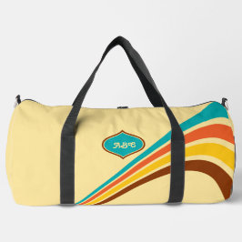 Retro-Streifen-Monogramm der 1970er Jahre Duffle Bag