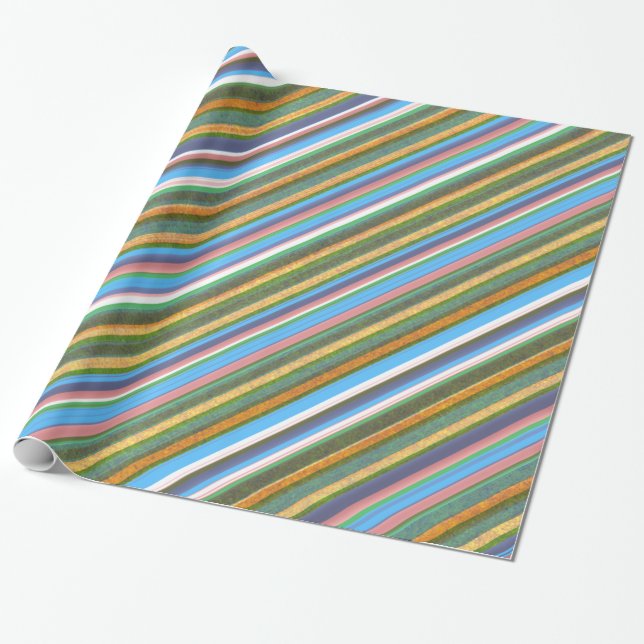 Retro Streifen Nahtloses Muster Geschenkpapier (Ungerollt)