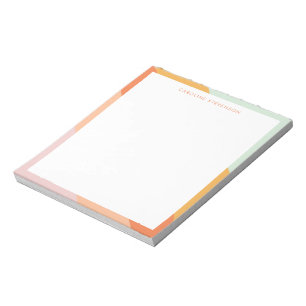 Retro-Streifen Orange Mint Pastell Personalisierte Notizblock