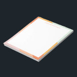 Retro Streifen Orange Minze Pastell Personalisiert Notizblock<br><div class="desc">Retro Stripes Orange Minze Pastete Personalisiert Name Notepad</div>