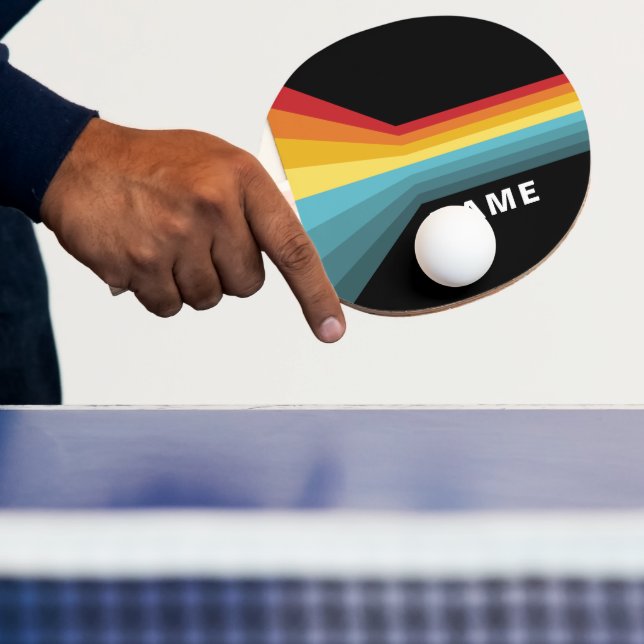 Retro Streifen Personalisiert Tischtennis Schläger (InSitu)