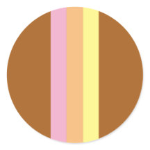 Retro Streifen Rundkleber (Orange Multi)