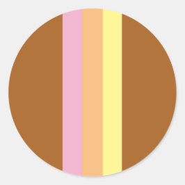 Retro Streifen Rundkleber (Orange Multi) Runder Aufkleber