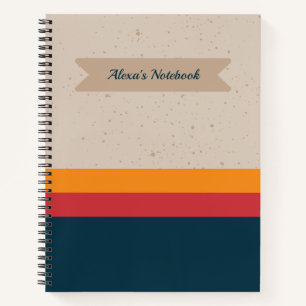 Retro-Streifen Sunset & Slate Notizbuch