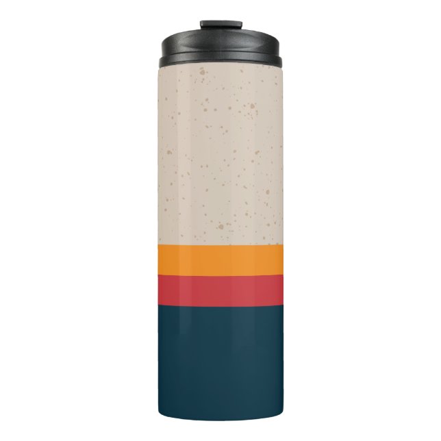 Retro-Streifen Sunset & Slate Thermosbecher (Vorderseite)